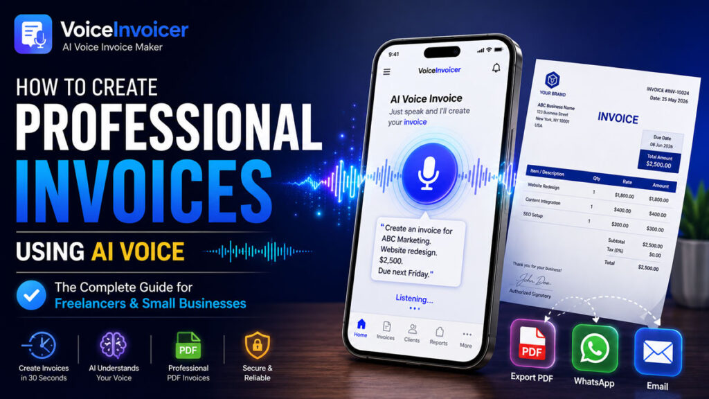 How to Create Professional Invoices Using AI Voice (2026 Guide) 9 How to Create Professional Invoices Using AI Voice