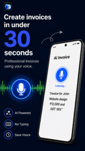 How to Create Professional Invoices Using AI Voice (2026 Guide) 2 AI voice invoice app creating an invoice