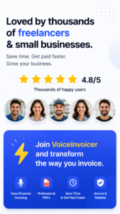 How to Create Professional Invoices Using AI Voice (2026 Guide) 7 Freelancer creating an invoice using voice