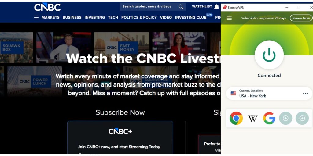How to Watch CNBC Outside the US (2026 Guide) 3 CNBC Working with VPN