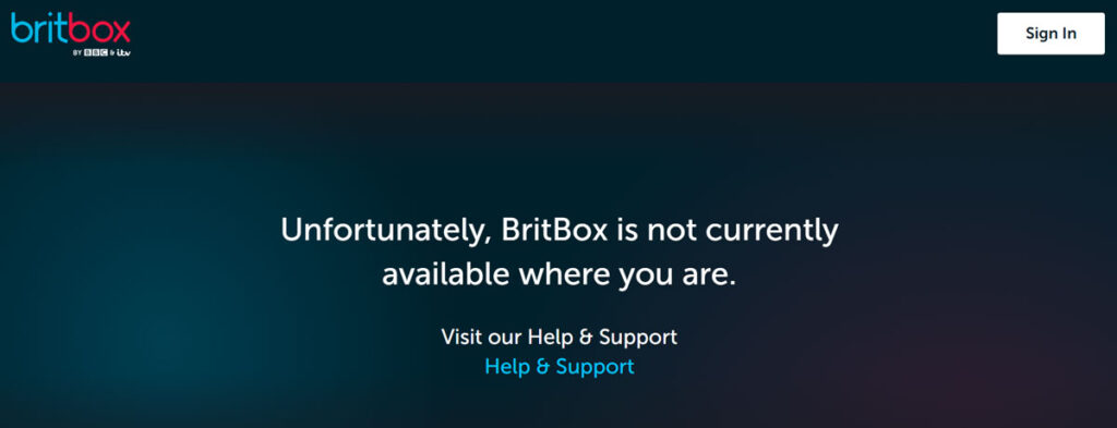 Britbox Error