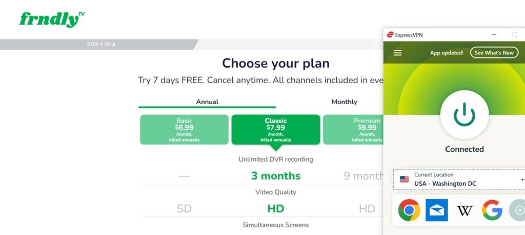 Watch Frndly TV with VPN