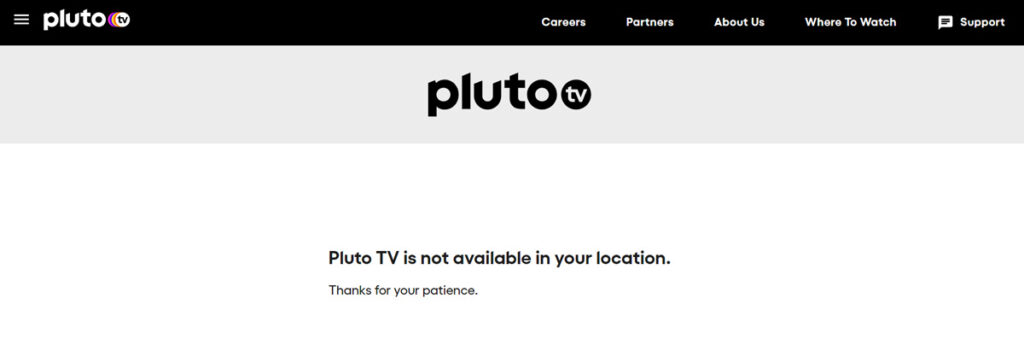 Pluto TV Error