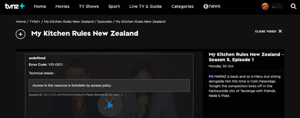 My Kitchen Rules NZ with VPN