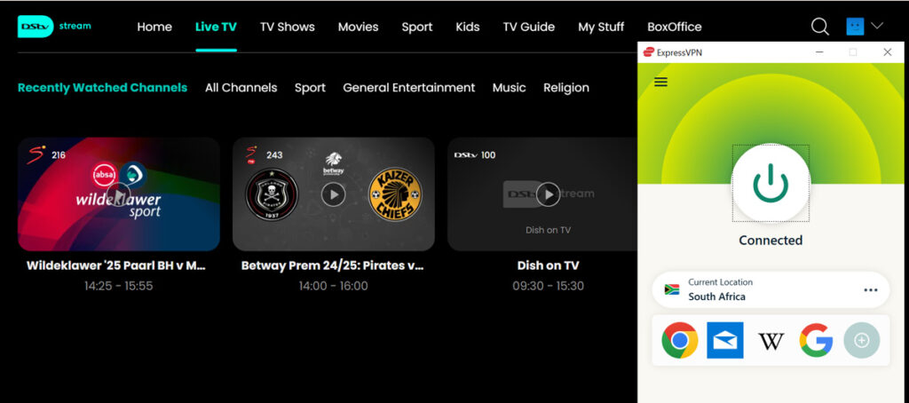 Watch DStv Live Outside South Africa