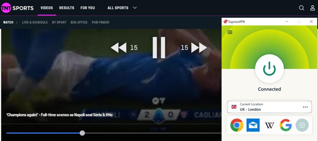 Watch TNT Sports Outside the UK